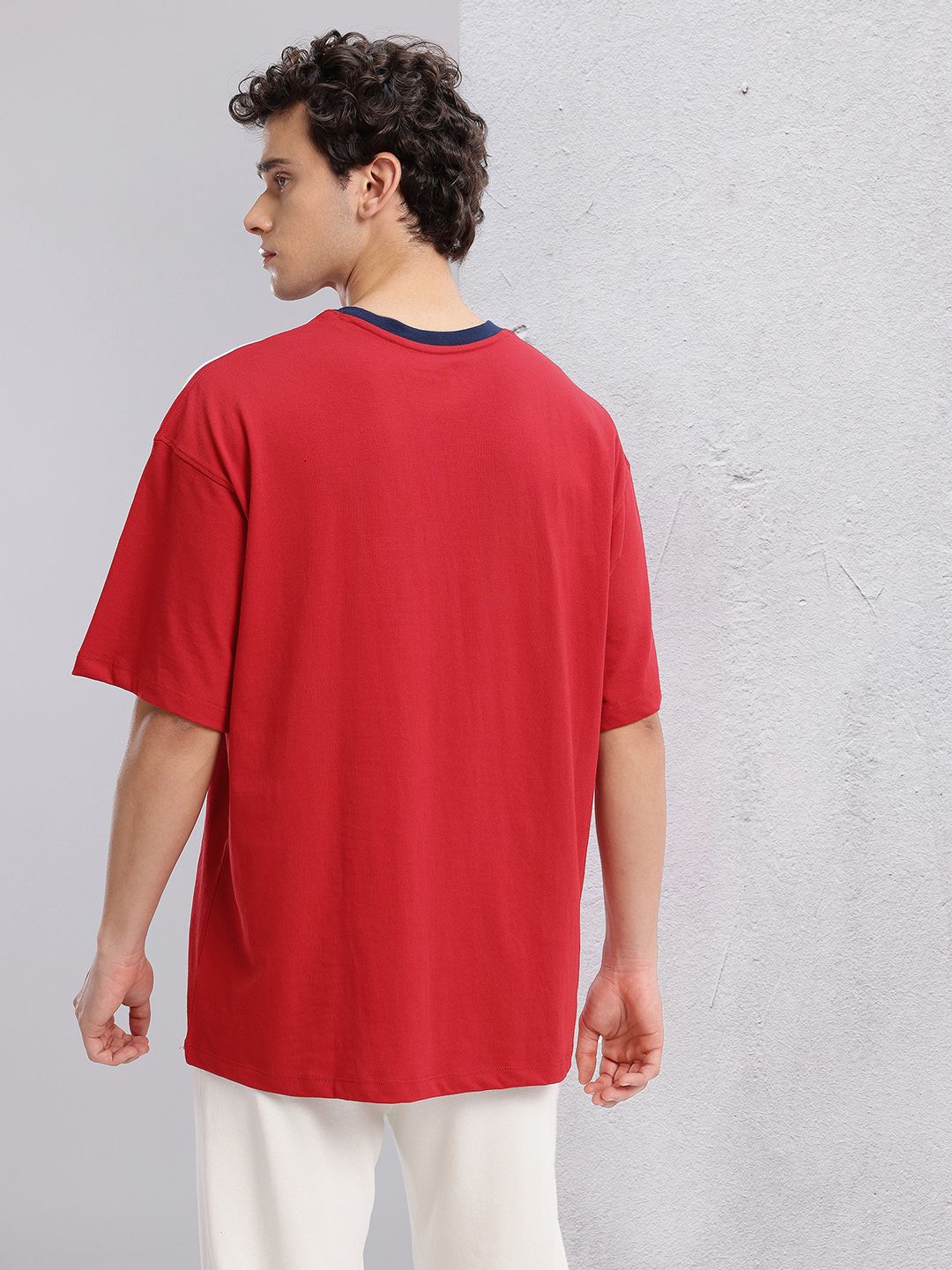 HRX by Hrithik Roshan Stripe Detail Relaxed Lifestyle T-shirt