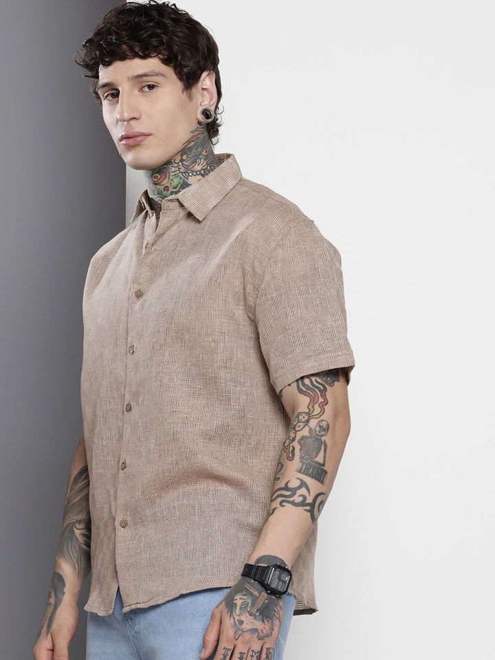 The Indian Garage Co Men Relaxed Fit Textured Shirt