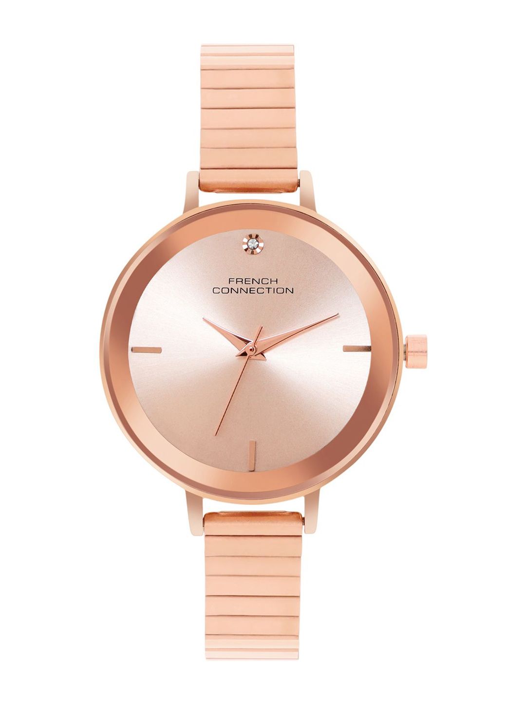 French Connection Women Dial & Stainless Steel Bracelet Style Straps Analogue Watch FCN074RGM