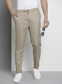 The Indian Garage Co Men Self Design Chinos Trousers