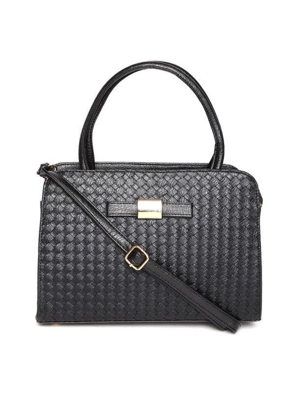 Lino Perros Black Basket Weave Patterned Handbag