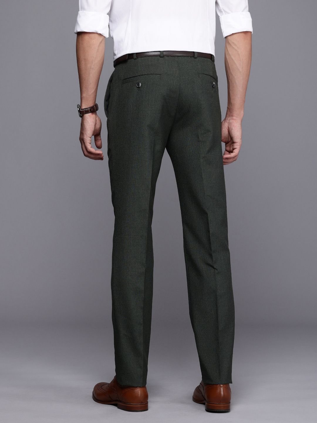 Raymond Men Textured Slim Fit Formal Trousers