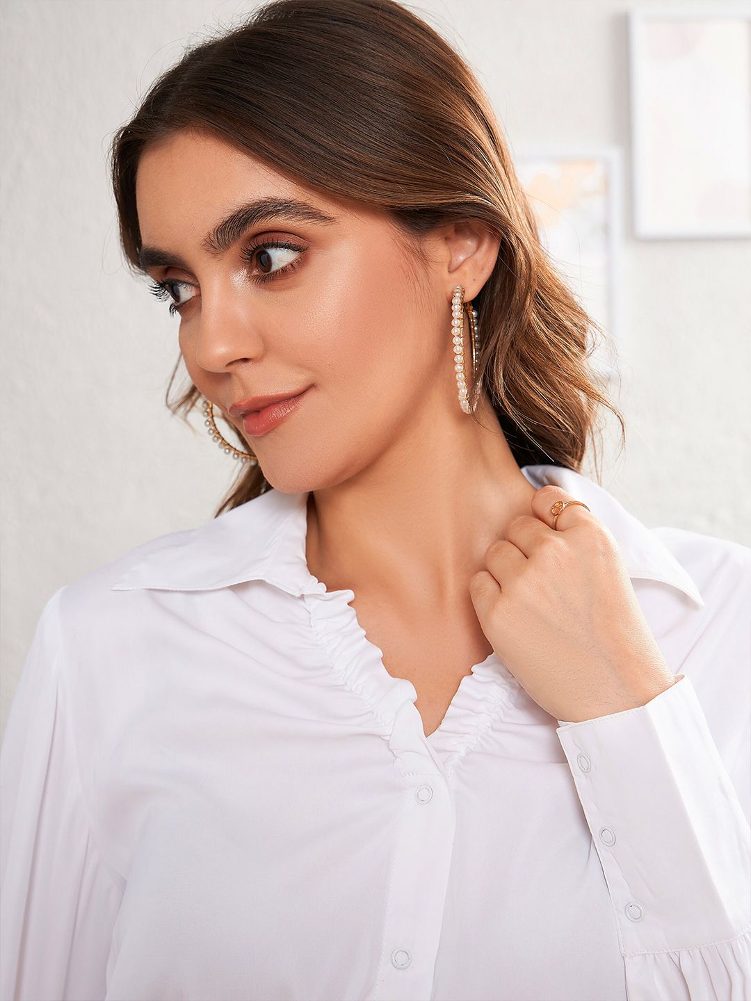 SASSAFRAS worklyf Spread Collar Formal Shirt