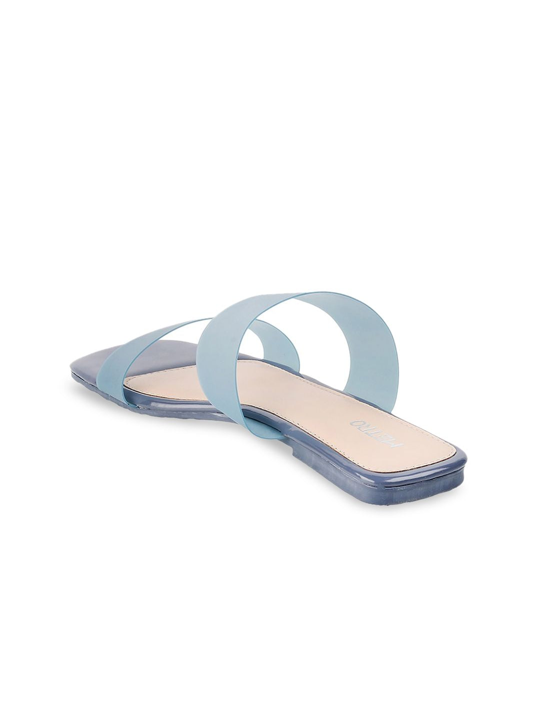 Metro Women Blue Colourblocked Open Toe Flats with Buckles