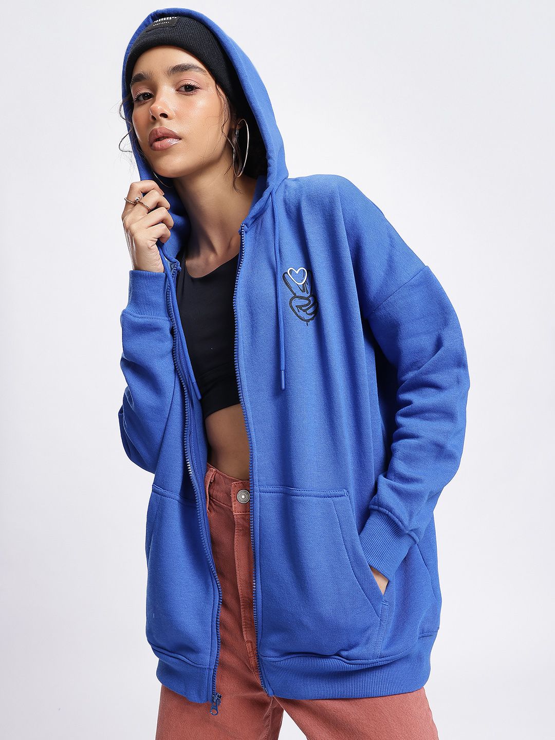 DressBerry Graphic Statement Printed Oversized Sweatshirt