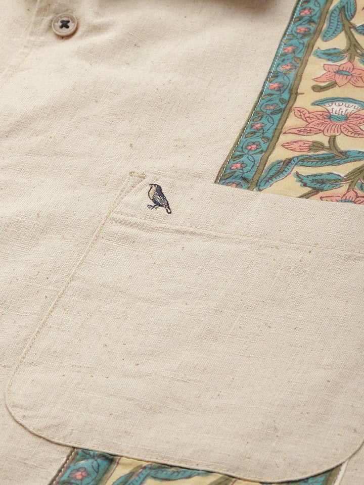 Mr Bowerbird Cotton Linen Applique Detailed Casual Shirt