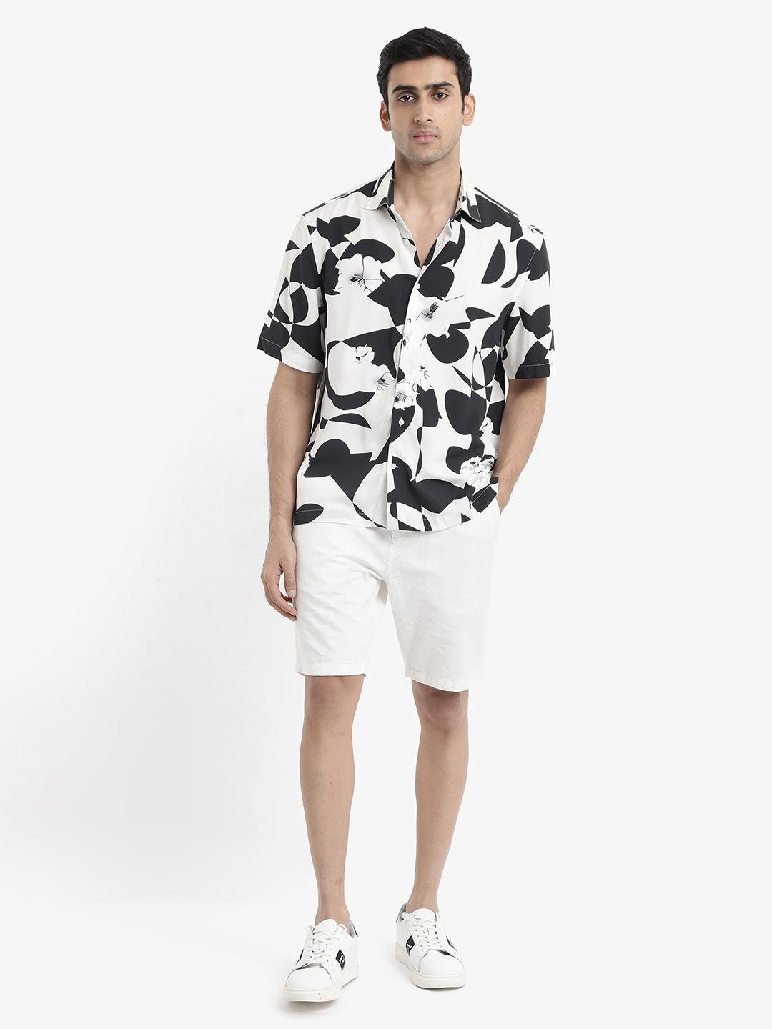 RARE RABBIT Men Talitha Boxy Opaque Printed Shirt