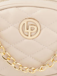 Lino Perros Beige Quilted Sling Bag cum Waist Pouch