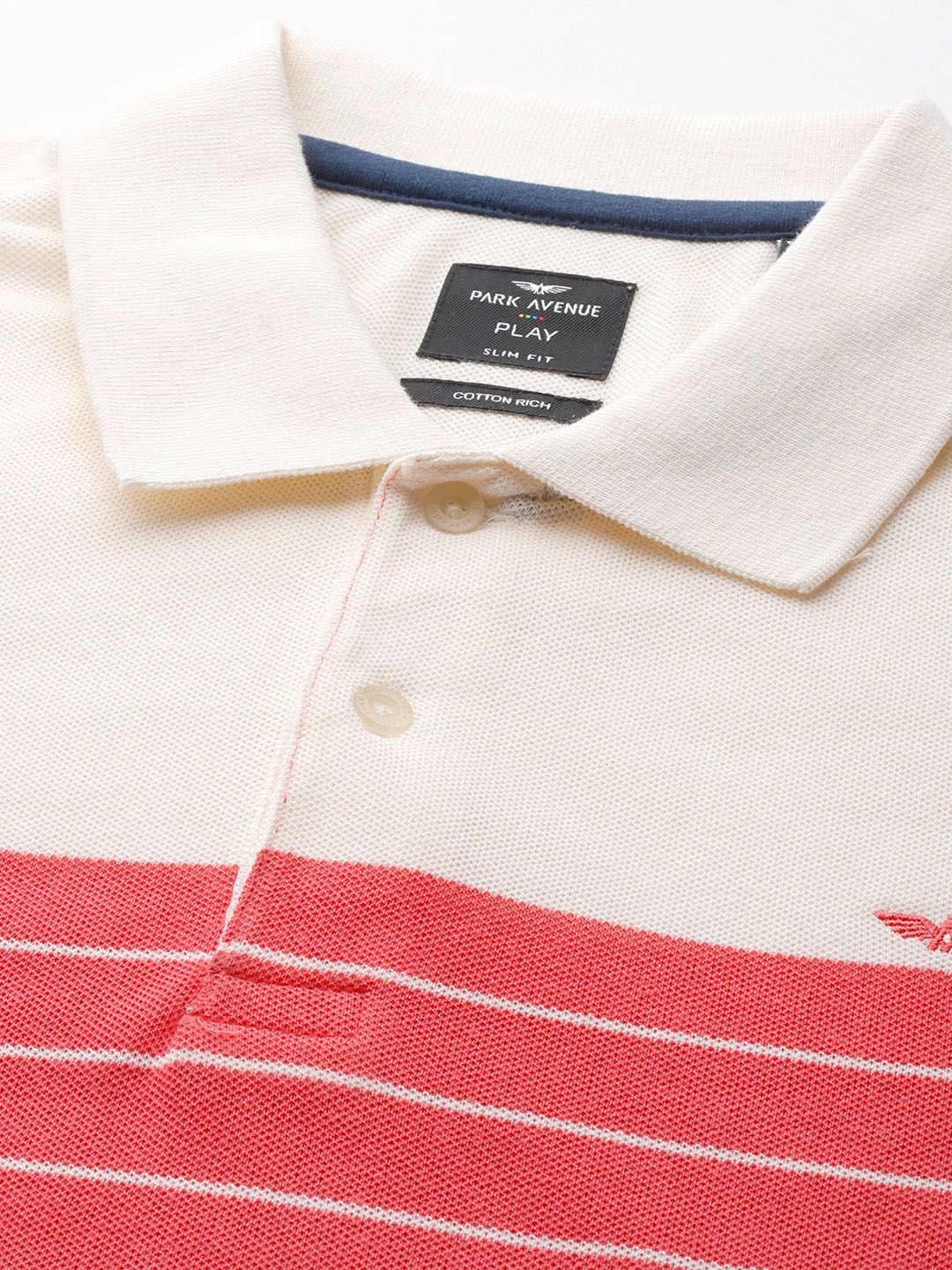 Park Avenue Men Colourblocked Polo Collar Slim Fit T-shirt