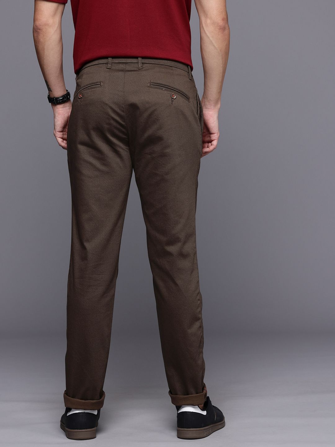Raymond Men Slim Fit Textured Trousers