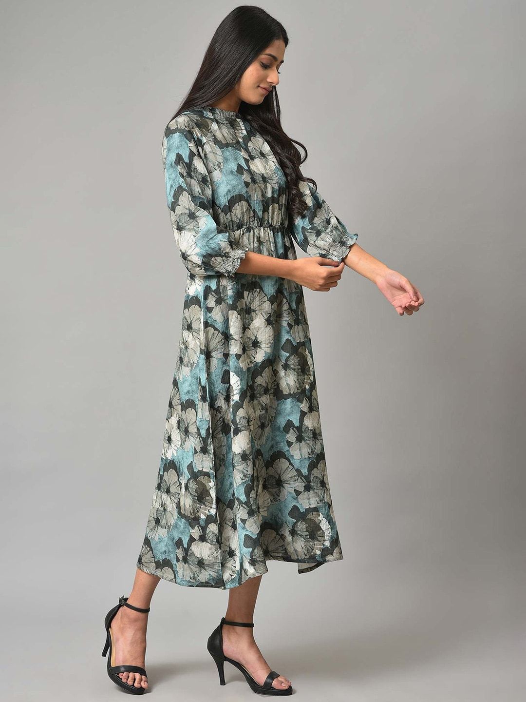 W Floral Midi Cotton Dress