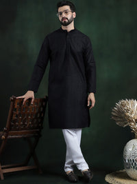 SOJANYA Ethnic Motifs Embroidered Mandarin Collar Thread Work Cotton Straight Kurta