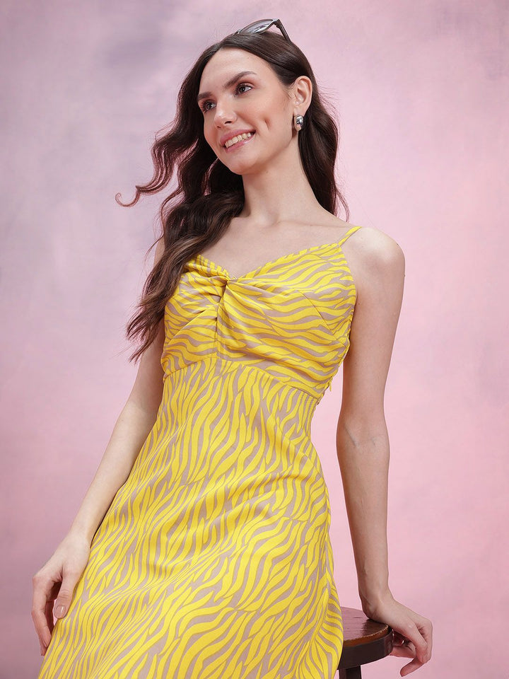 DressBerry Animal Print Twisted A-Line Dress