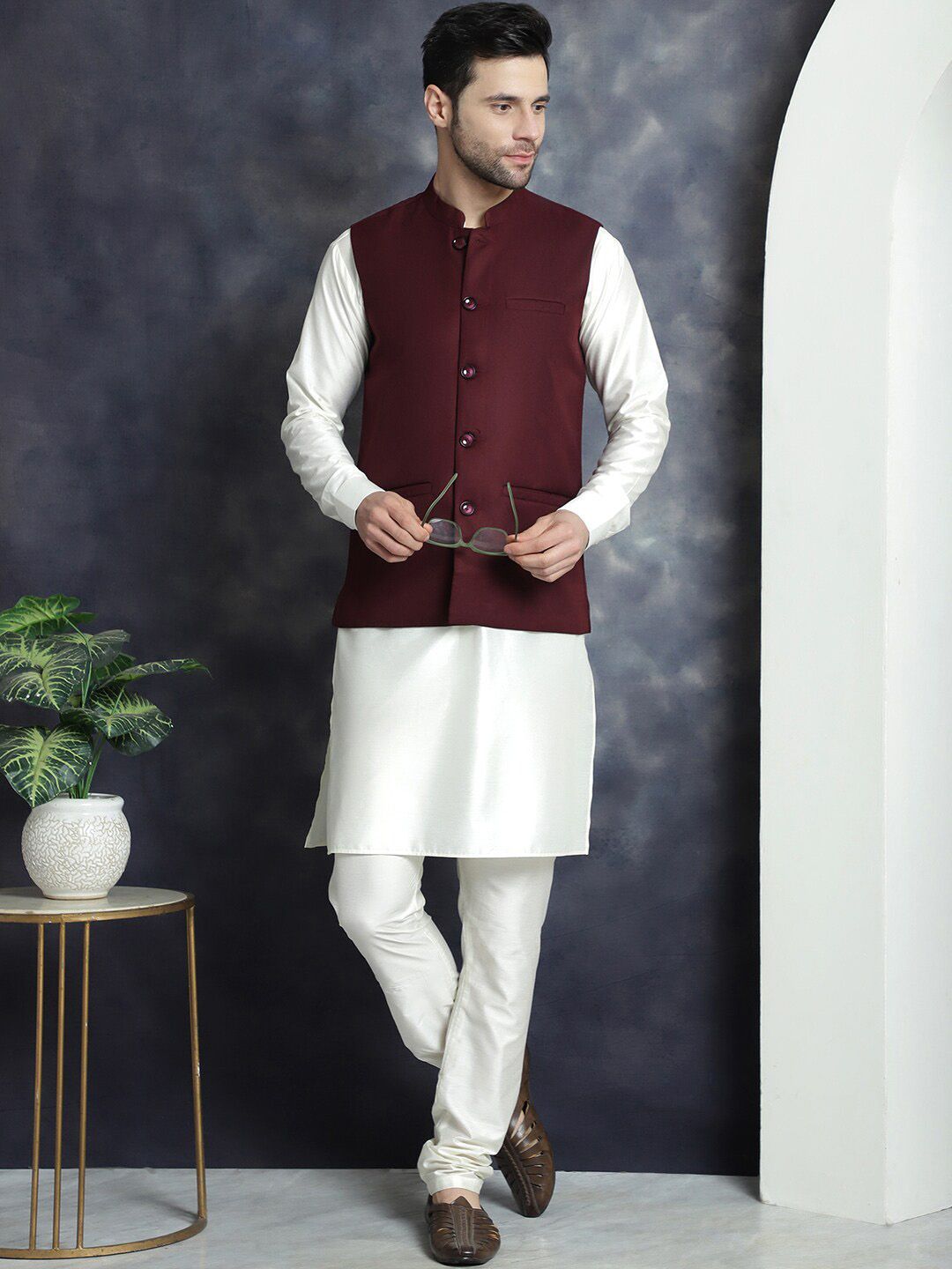 Jompers Mandarin Collar Nehru Jacket