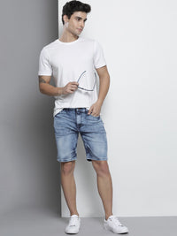 The Indian Garage Co Men Blue Slim Fit Denim Shorts