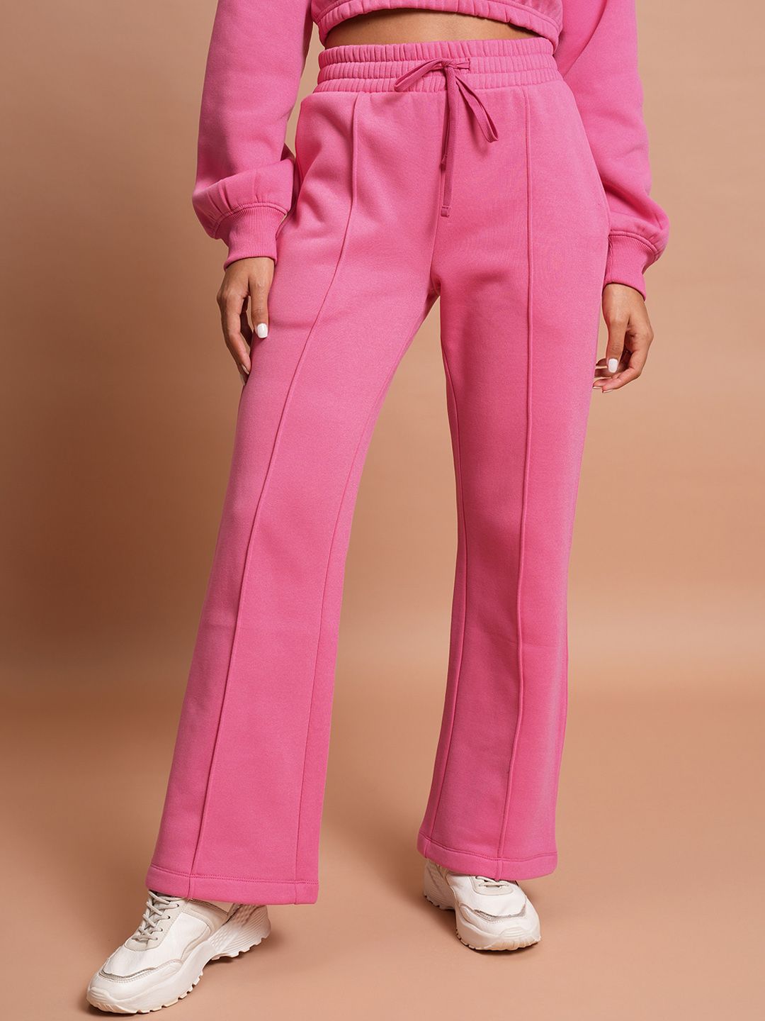 Tokyo Talkies Hooded Relaxed-fit Crop Sweatshirt & Wide Leg Trousers