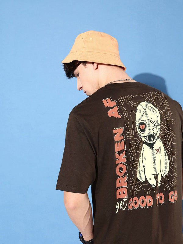 Difference of Opinion Men Pure Cotton Printed Oversized T-shirt