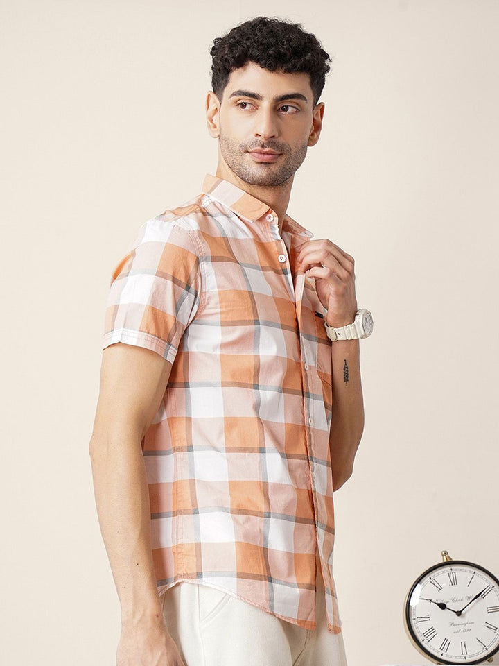 The Indian Garage Co Pure Cotton Checked Casual Shirt