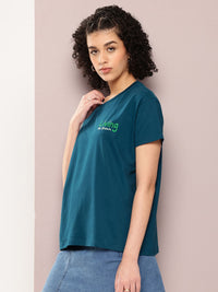 DILLINGER Women Typography Printed Boxy T-shirt