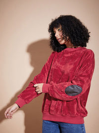 SASSAFRAS BASICS Round Neck Long Sleeves Oversized Fleece Pullover Sweatshirt