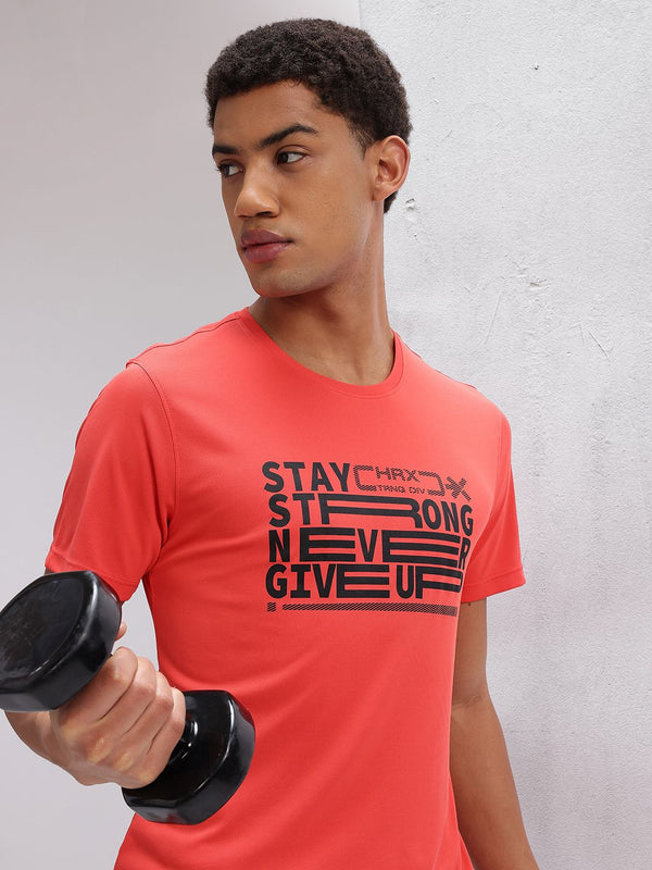 HRX by Hrithik Roshan Typography Print Rapid-Dry Training T-shirt