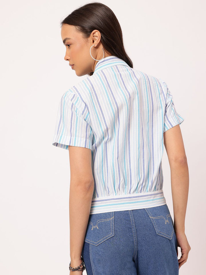 DressBerry Stripe Play Short Sleeve Shirt