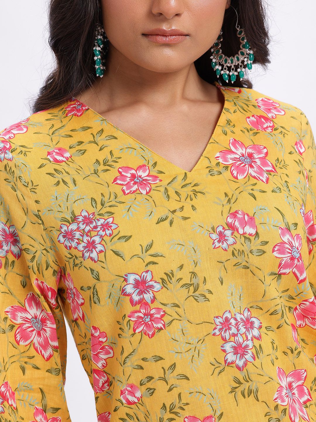 Anouk Women Indie Floral Pure Cotton Kurta with Trousers & Dupatta