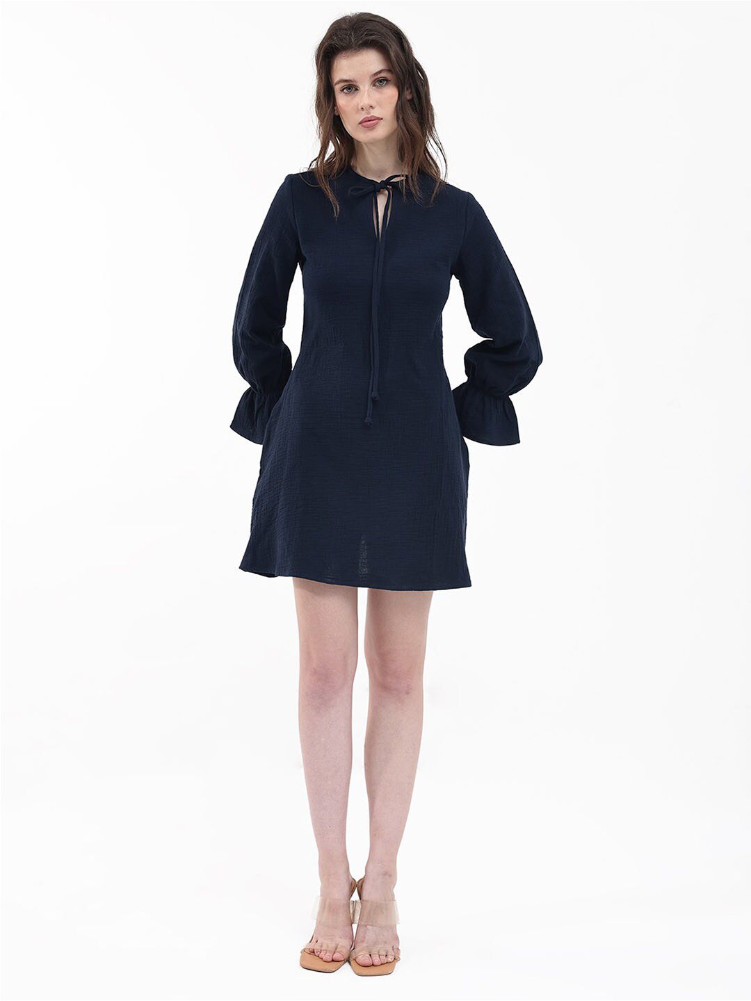 RAREISM Puff Sleeve A-Line Dress