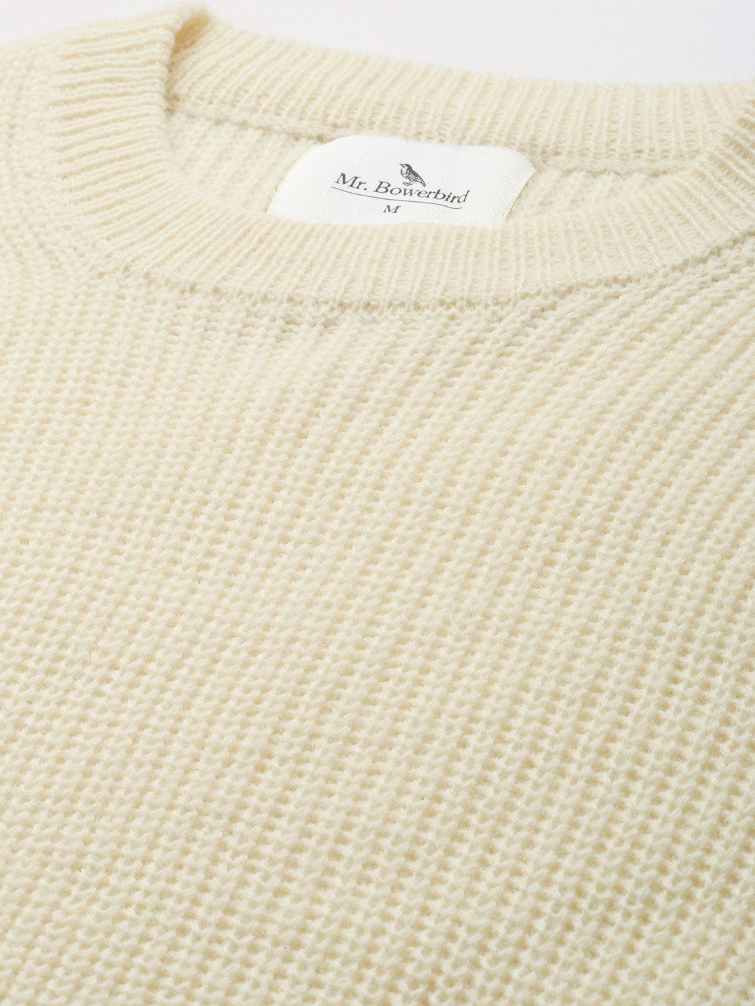 Mr Bowerbird Men Solid Ribbed Tailored Fit Pullover