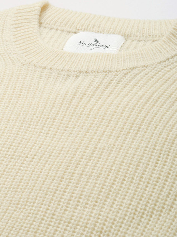 Mr Bowerbird Men Solid Ribbed Tailored Fit Pullover
