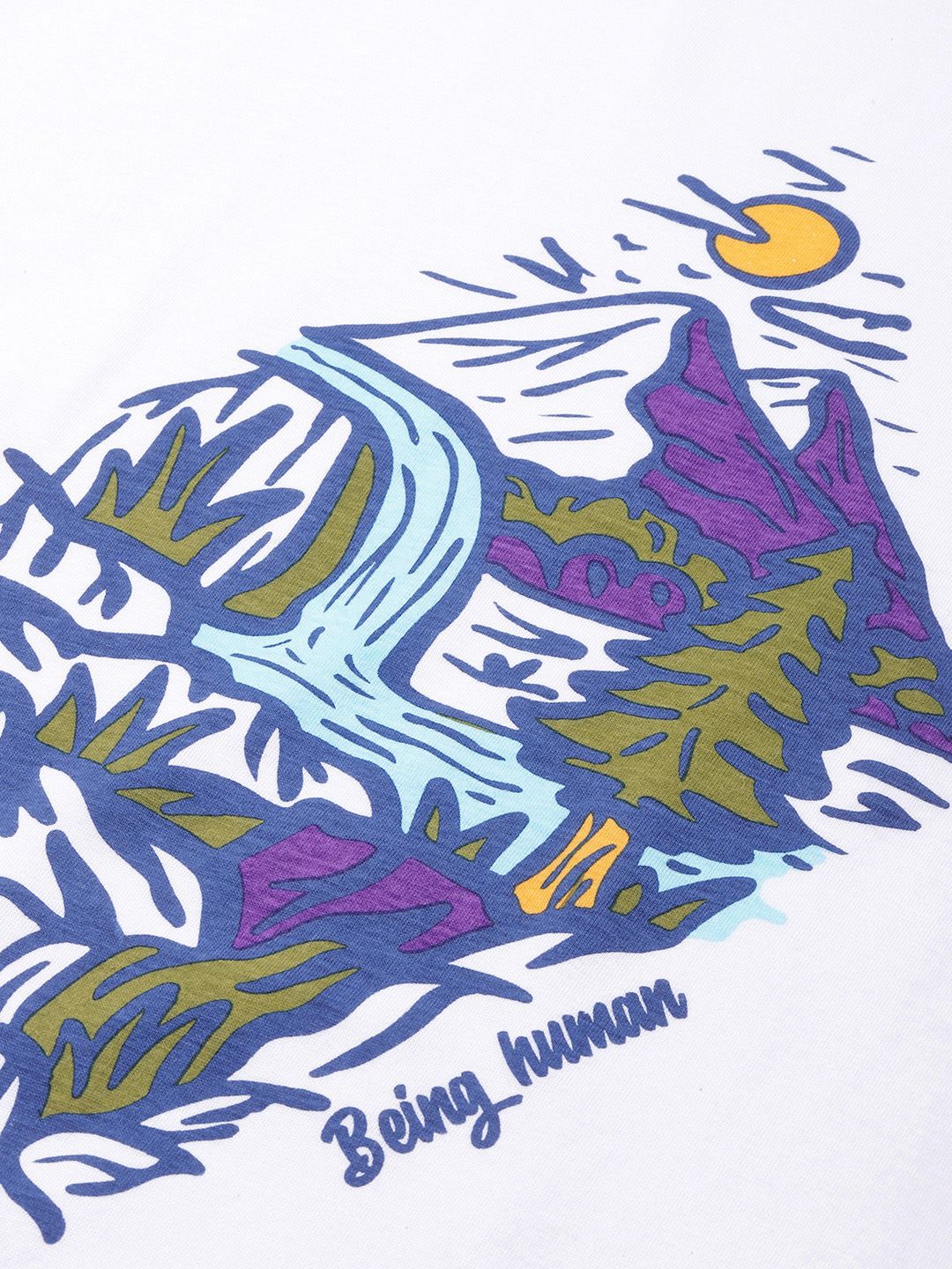 Being Human Pure Cotton Graphic Printed T-shirt