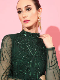 STREET 9 Women Stunning Green Solid Dress