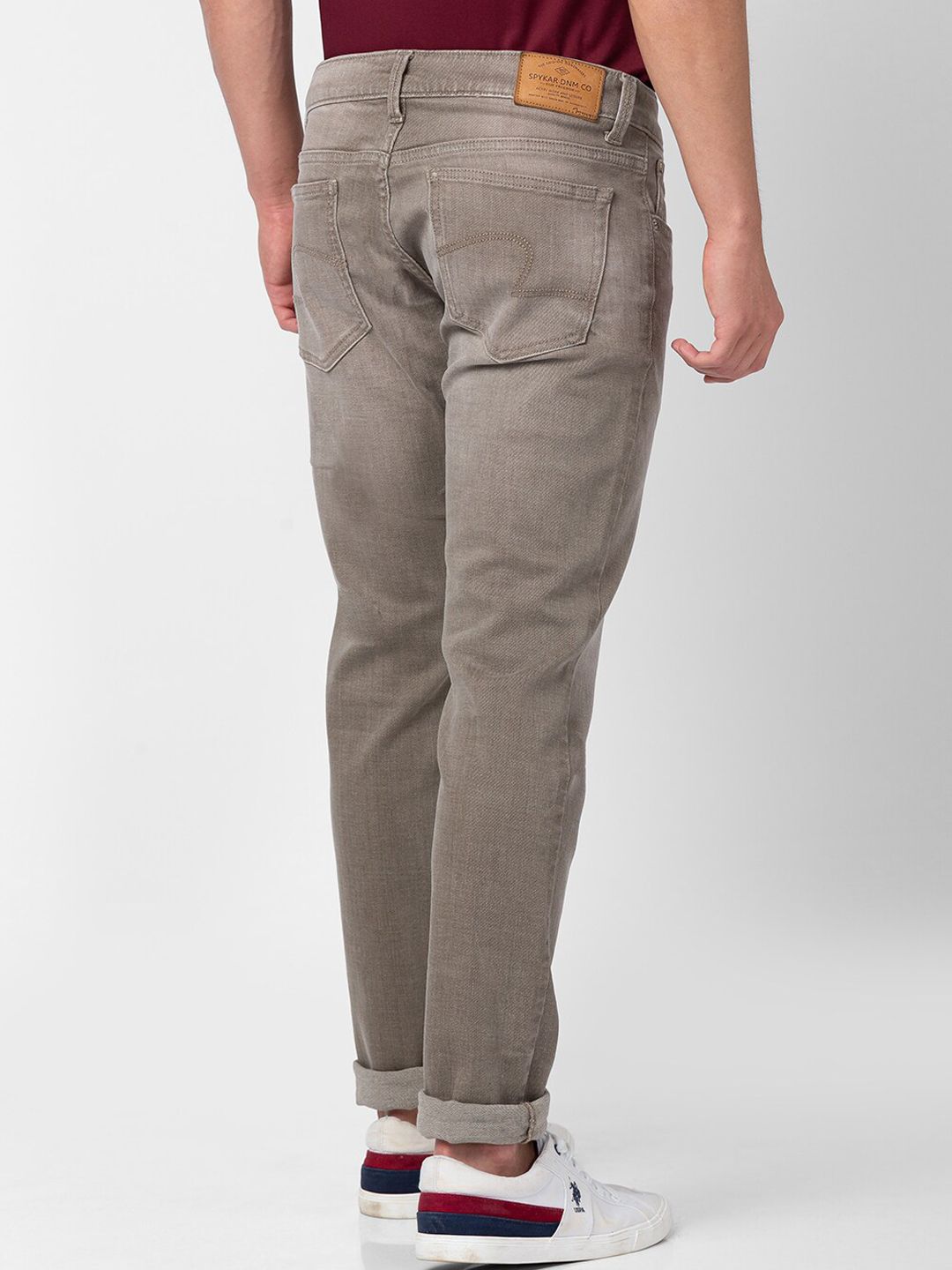 SPYKAR Men Olive Green Slim Fit Low-Rise Stretchable Cotton Jeans