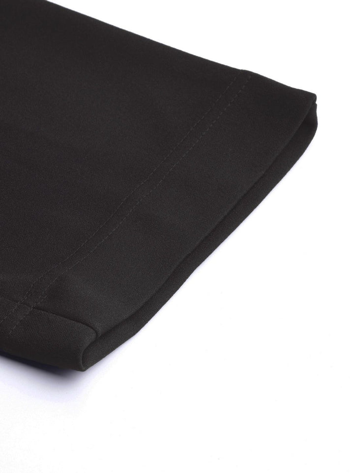 DressBerry Women Black Regular Mid-Rise Trousers