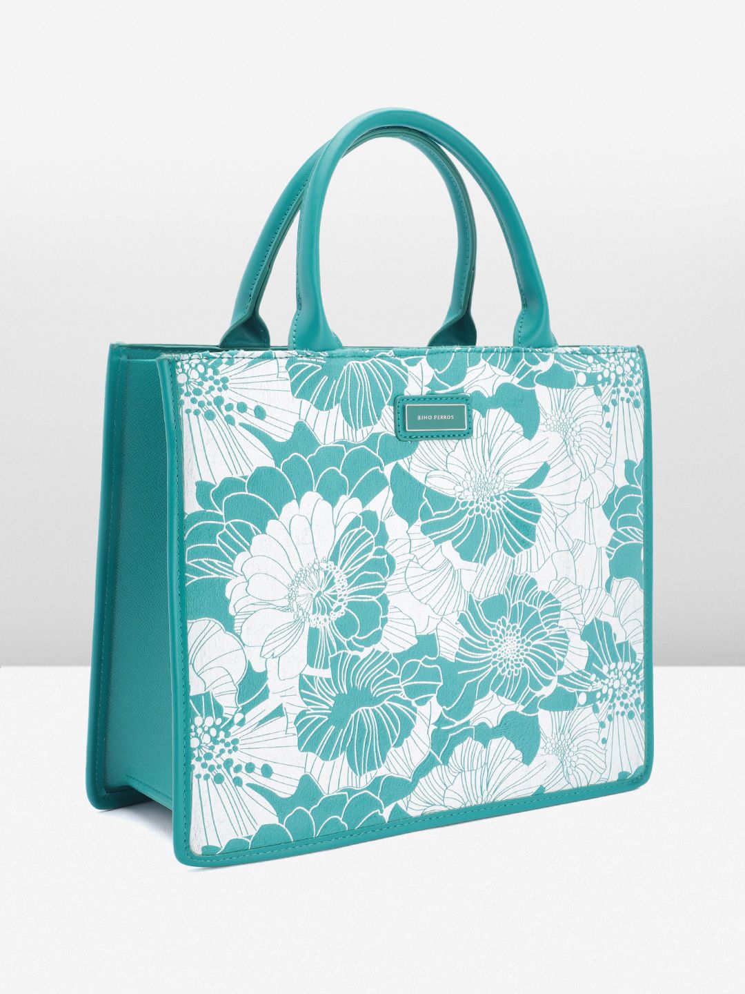 Lino Perros Floral Textured Structured Handheld Bag