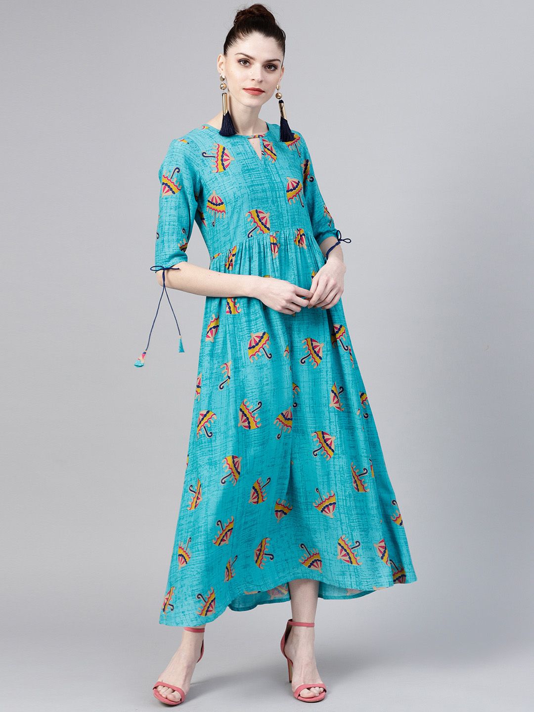 Gerua By Libas Women Blue Printed Maxi Dress