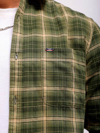 The Indian Garage Co Slim Fit Tartan Checked Spread Collar Pure Cotton Casual Shirt