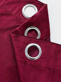 STITCHNEST Set of 2 Maroon Solid 5 feet Curtain