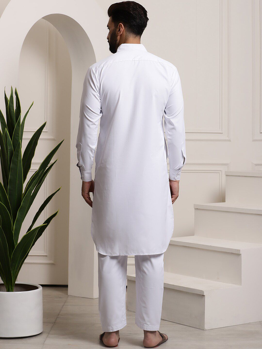 SOJANYA Shirt Collar Pure Cotton Pathani Kurta With Salwar