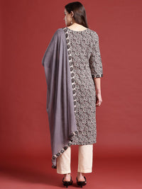 Anouk Women Ethnic Motifs Printed Pure Cotton Kurta with Trousers & Dupatta