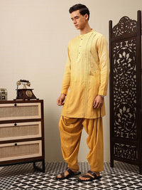 House of Pataudi Floral Embroidered Pure Cotton Jashn Kurta With Salwar