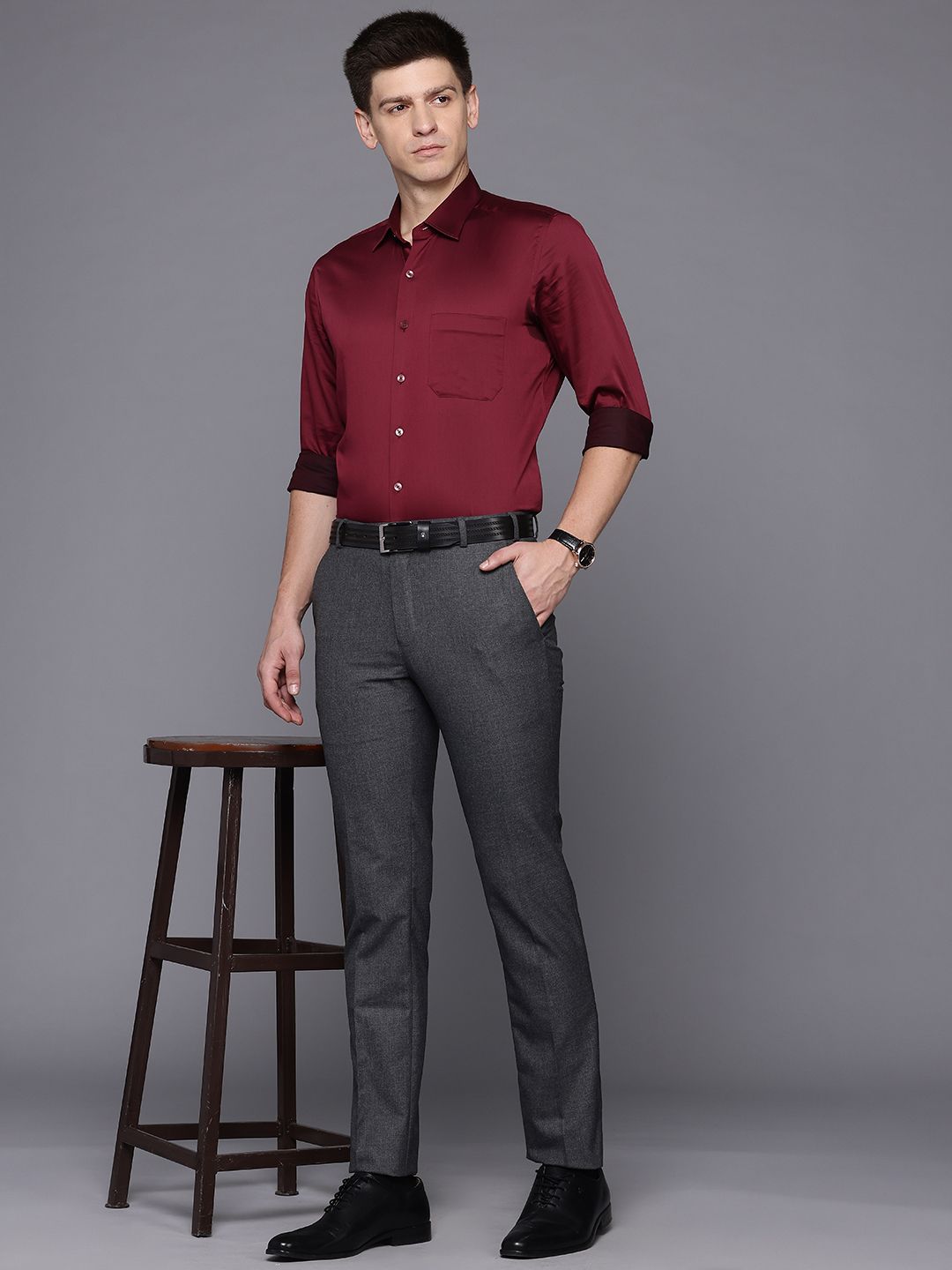 Raymond Men Mid-Rise Slim Fit Formal Trousers