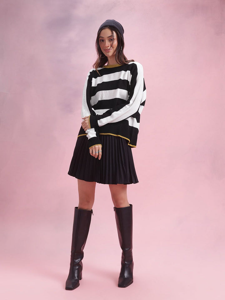 DressBerry Self Striped Pullover