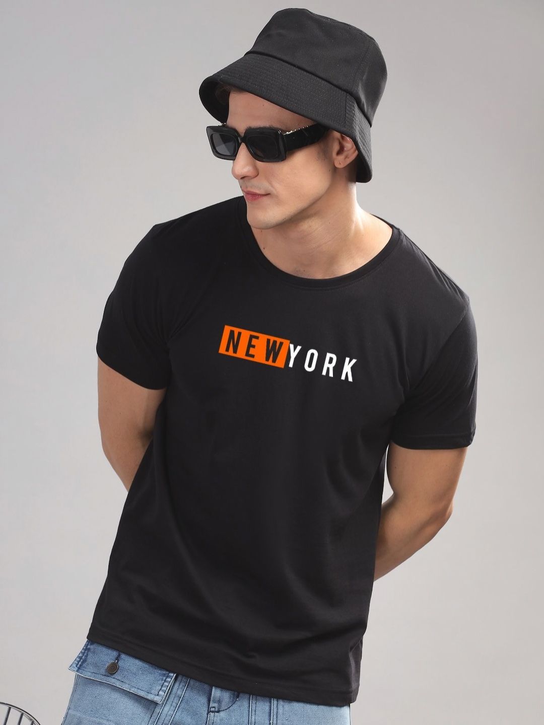 ADRO Men Typography Printed Raw Edge T-shirt