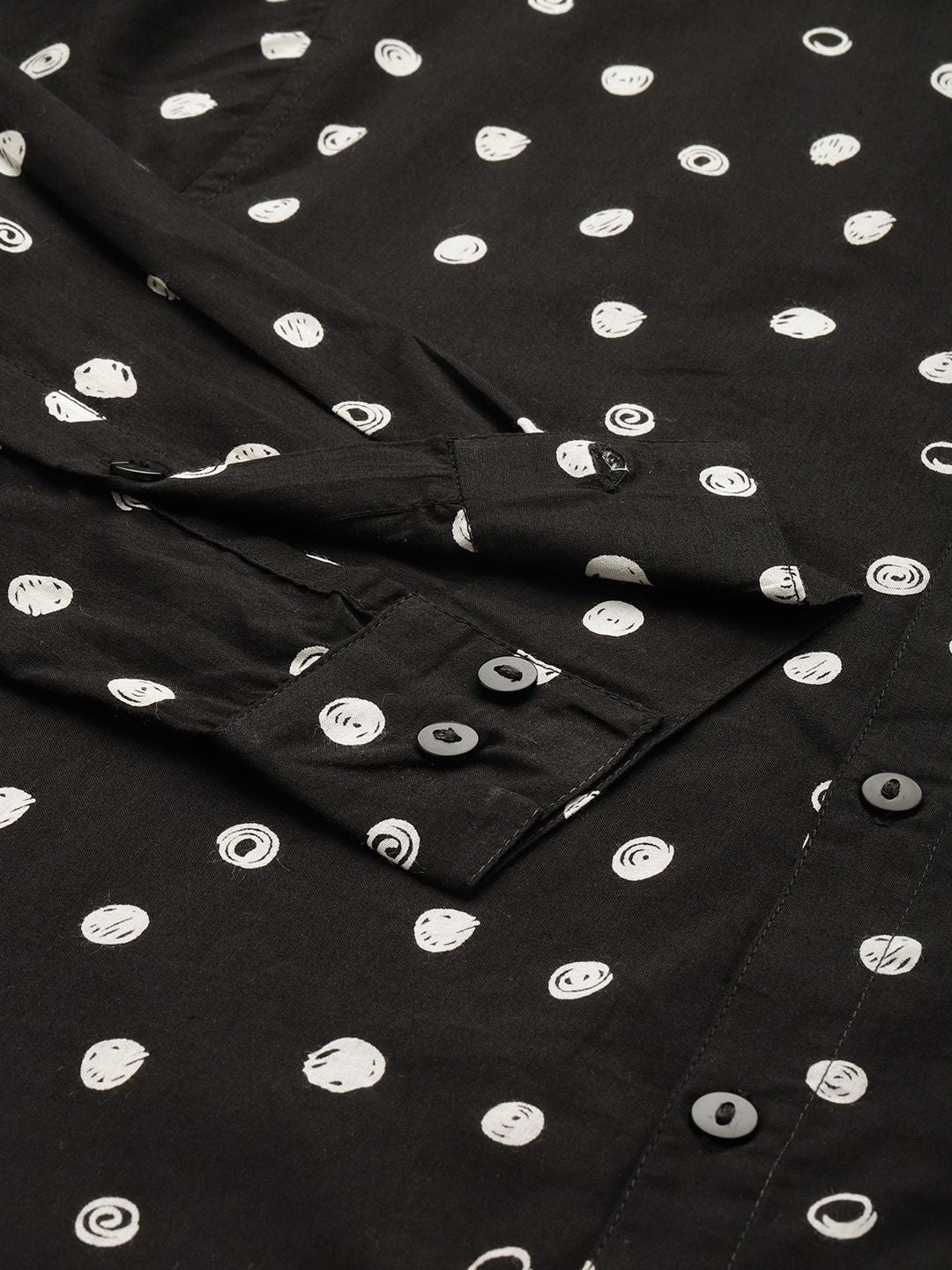 Anouk Geometric Printed Band-Collar Pure Cotton Casual Shirt