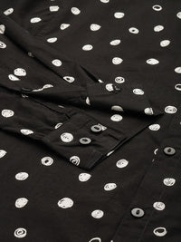 Anouk Geometric Printed Band-Collar Pure Cotton Casual Shirt