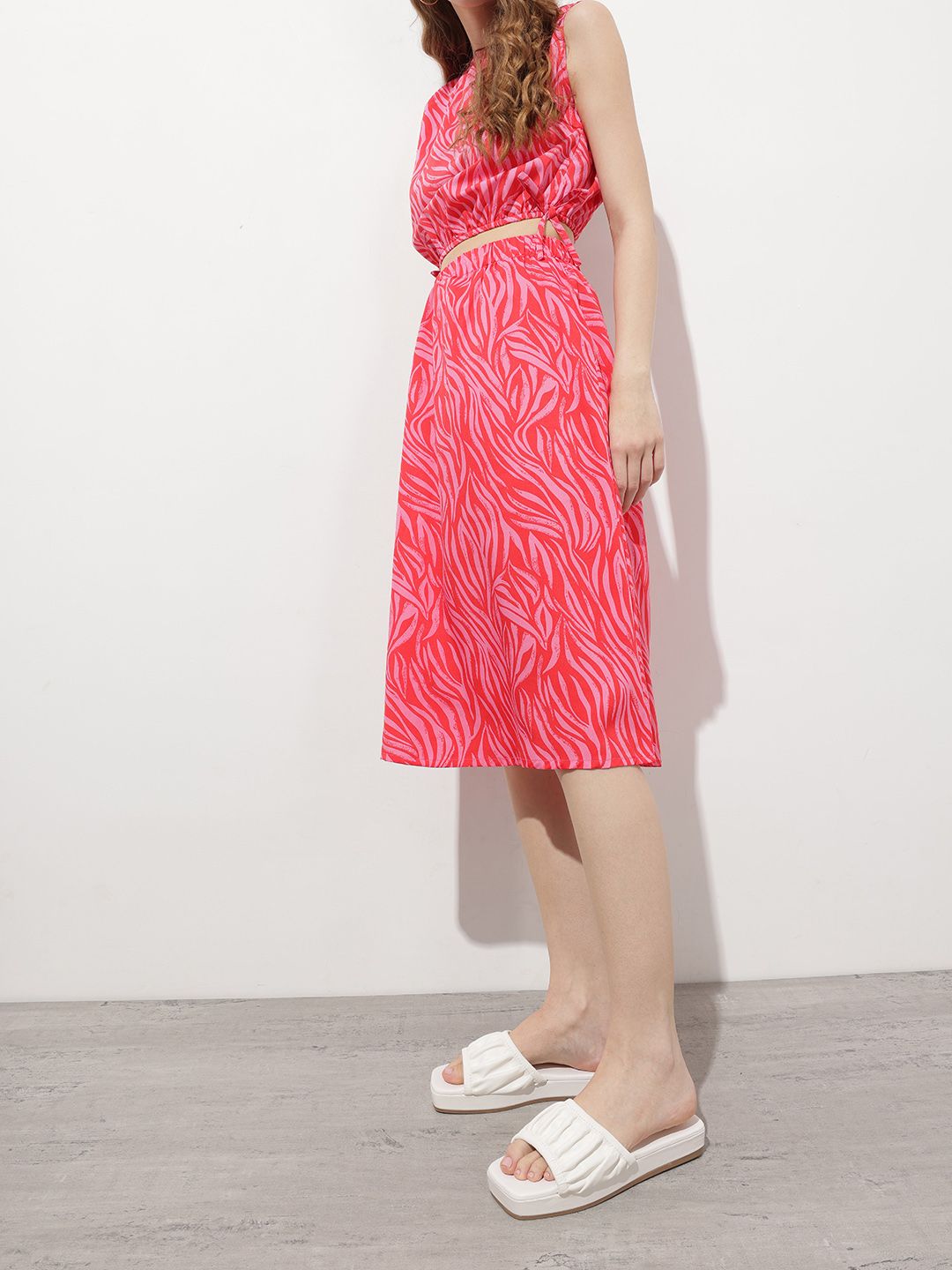 DressBerry The Flowy Flair Printed A-Line Skirt