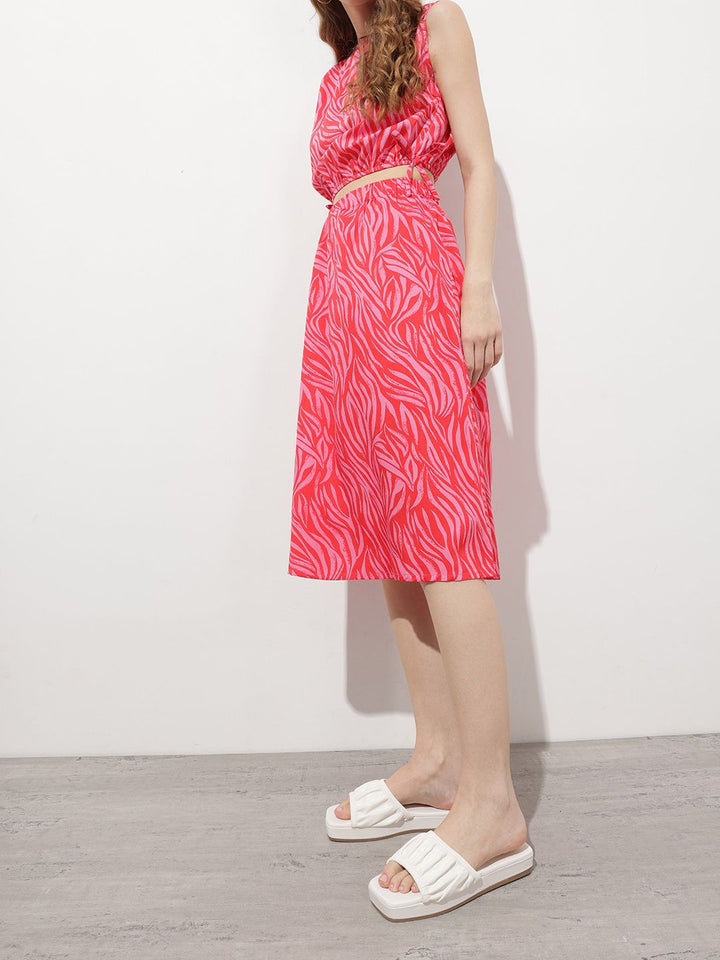 DressBerry The Flowy Flair Printed A-Line Skirt