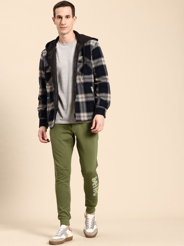 Being Human Men Pure Cotton Printed Detail Joggers