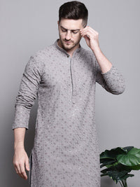Jompers Floral Embroidered SequinnedStraight Kurta With Pyjamas